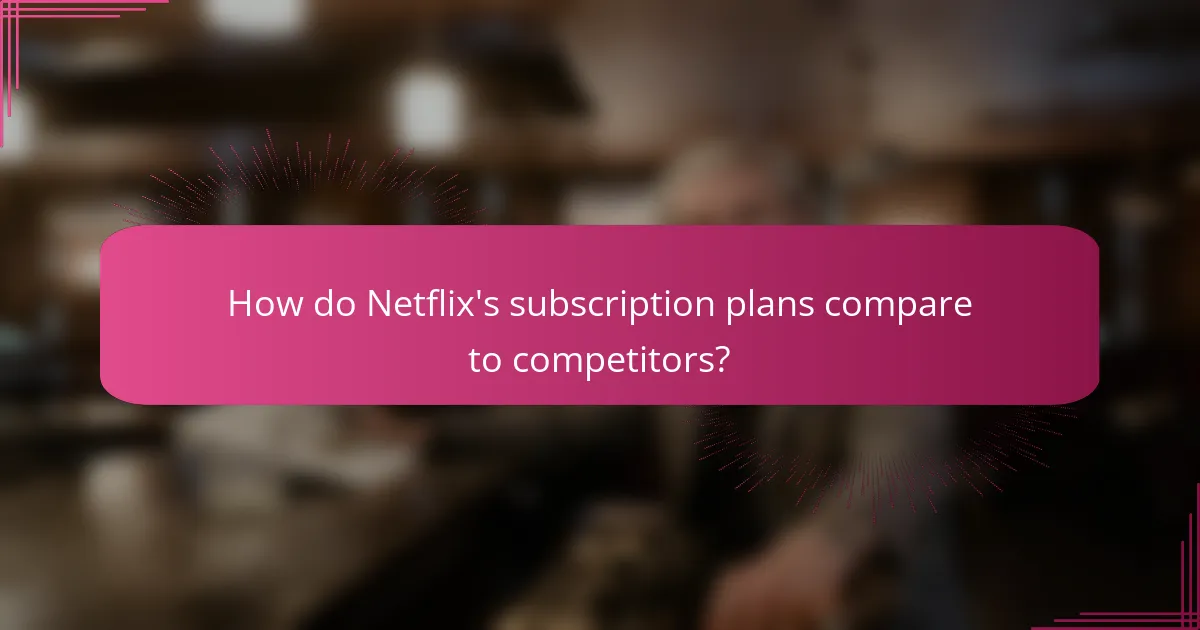 How do Netflix's subscription plans compare to competitors?