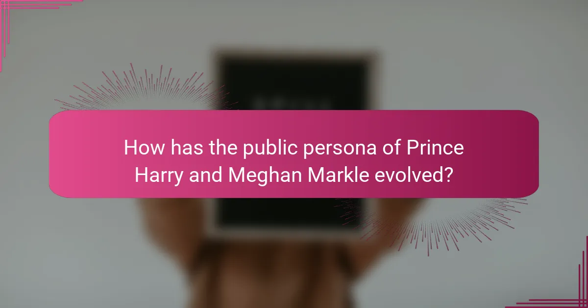 How has the public persona of Prince Harry and Meghan Markle evolved?