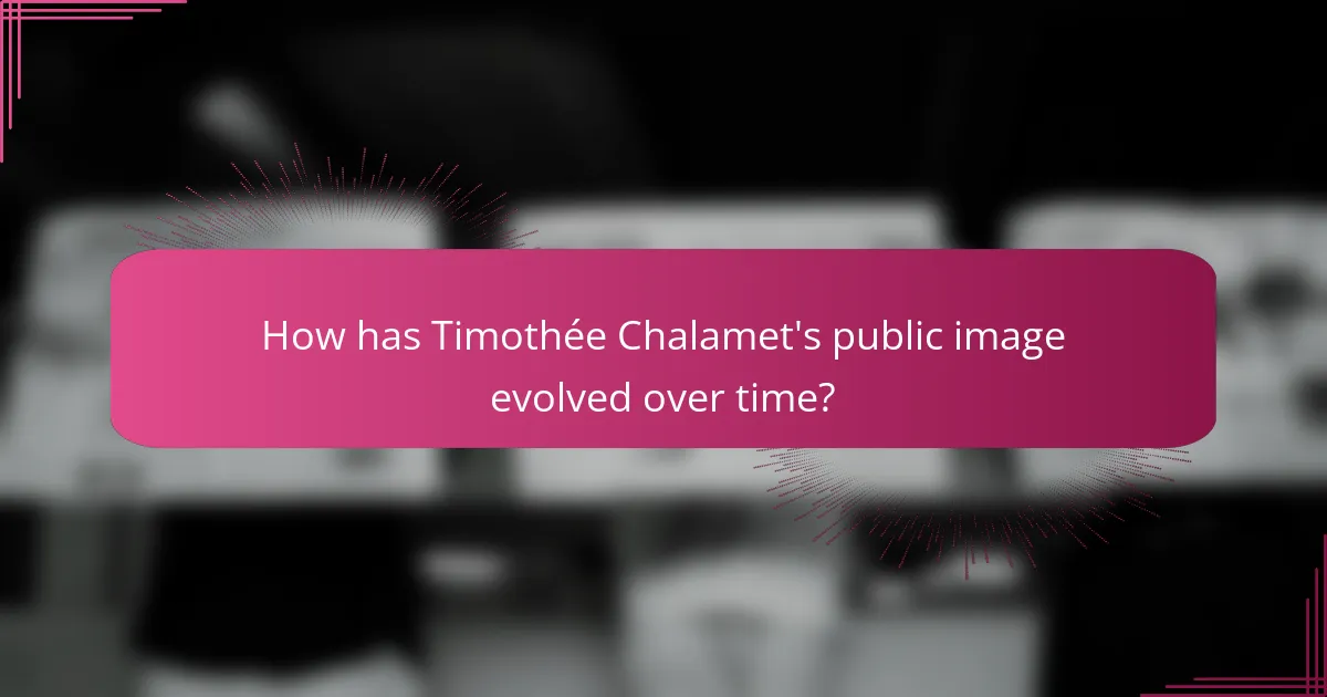 How has Timothée Chalamet's public image evolved over time?