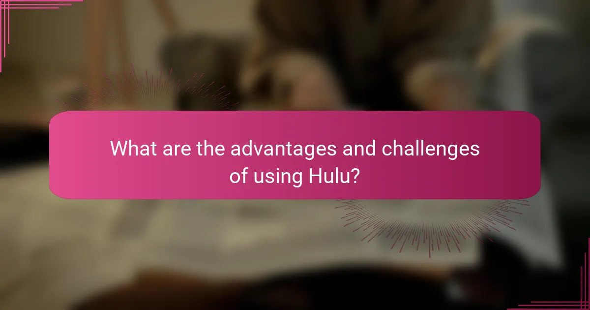 What are the advantages and challenges of using Hulu?