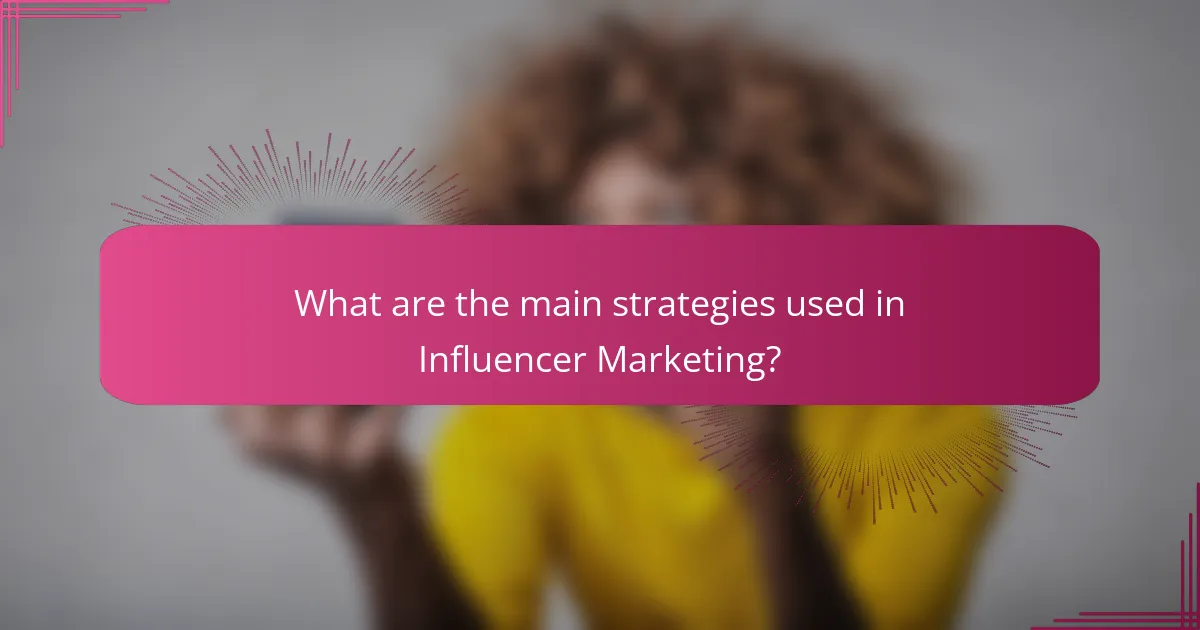 What are the main strategies used in Influencer Marketing?