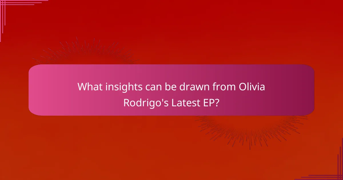 What insights can be drawn from Olivia Rodrigo's Latest EP?