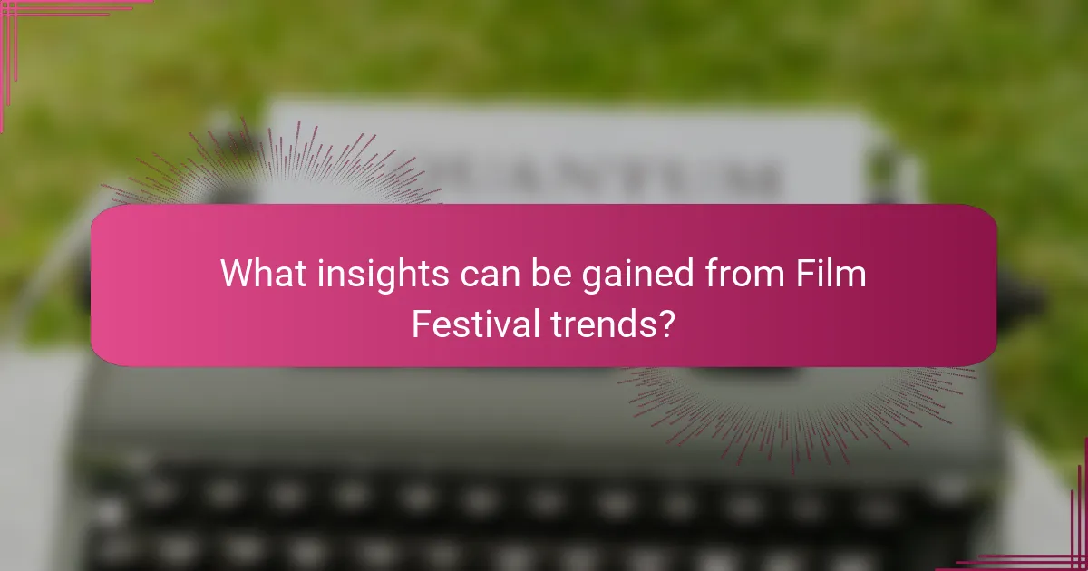 What insights can be gained from Film Festival trends?