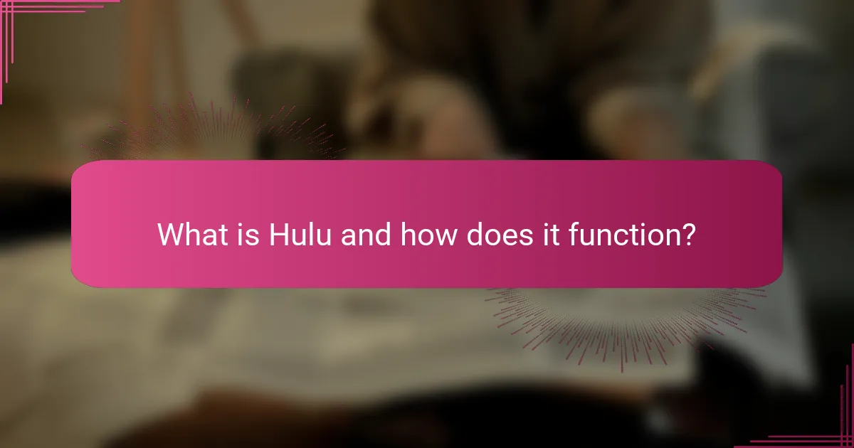 What is Hulu and how does it function?