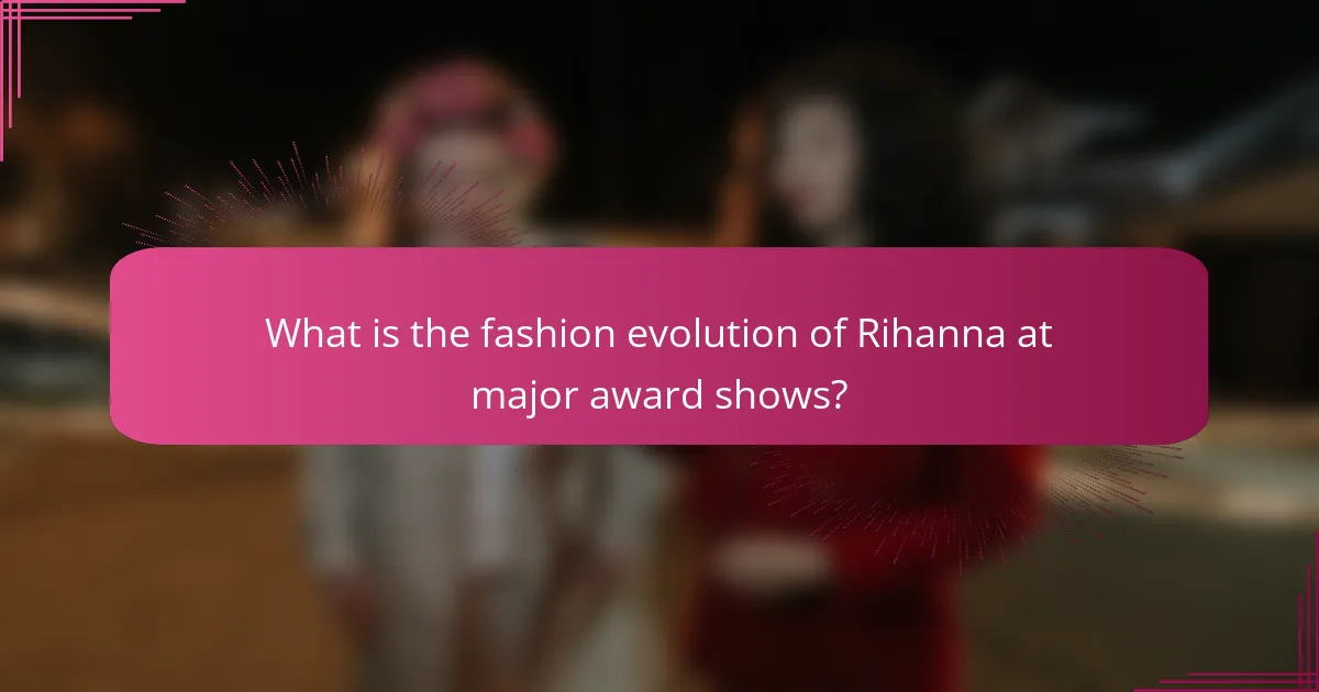 What is the fashion evolution of Rihanna at major award shows?