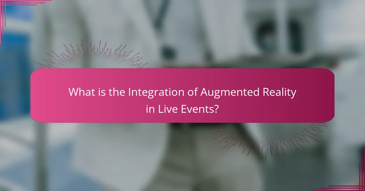 What is the Integration of Augmented Reality in Live Events?